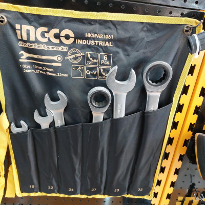 BỘ 6 CỜ LÊ MIỆNG VÒNG HAI CHIỀU (19MM-32MM) INGCO HKSPAR1061 - HÀNG CHÍNH HÃNG