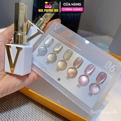 Set Sơn Mắt Mèo Ánh Trăng Pha Lê Siêu Cấp Siêu Sáng 6 màu VENDEENI 15ml Cao Cấp, Tặng Kèm Bảng Màu Hãng Nữ Women