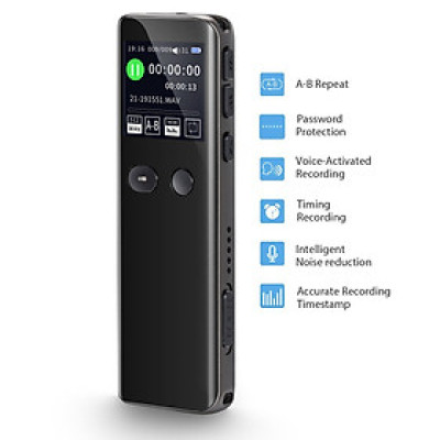 ROGTZ - Máy Ghi Âm Kỹ Thuật Số GA330/V33 Bộ nhớ 8Gb Pin Lithium 280mAh 20h Loại bỏ tạp âm Loa ngoài Hi-Fi Ghi âm rảnh tay Lưu trữ thông minh Bảo vệ mật khẩu Kết nối dễ dàng USB2.0 Định dạng WAV MP3 Phát nhạc WMA FLAC MPO3 APE OGG - Hàng Chính Hãng