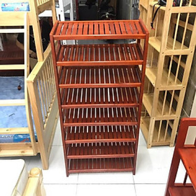 Kệ Dép 8 Tầng Gỗ Cao Su Ngang 60cm ( 2 màu )