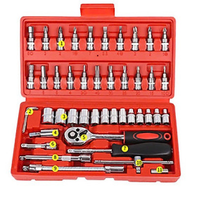 ĐÈN TRẦNBộ Dụng Cụ Mở Bulong Ốc Vít Đa Năng 46 Chi Tiết - Hàng Mới, Không Han Gỉ Loại Tốt