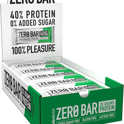 Bánh Protein Biotech USA Zero Bar (50g, 20 bánh), Bánh Bổ Sung Protein giúp Phục Hồi Phát Triển Cơ