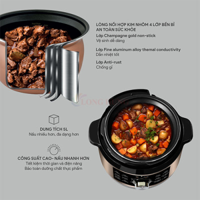 Nồi áp suất Bluestone 5 lít PCB-5648 - Hàng chính hãng