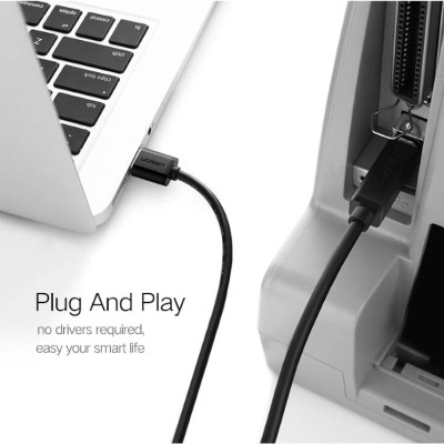 Ugreen UG10352US135TK 5M màu Đen Cáp USB 2.0 sang USB B máy in đầu mạ vàng - HÀNG CHÍNH HÃNG