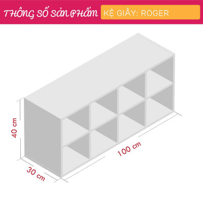 Kệ giầy đẹp gỗ MDF thiết kế thông minh SMLIFE Roger