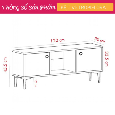 Mẫu kệ tivi phòng khách mang phong cách hiện đại SMLIFE Tropiflora