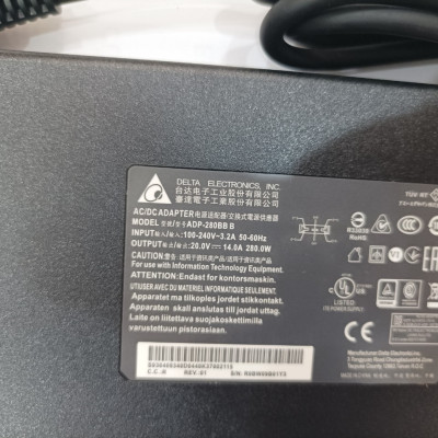 Sạc dành cho Laptop Clevo X170SM-G X170KM-G 280W AC Power Adapter with 5ft Power Cord HÀNG NHẬP KHẨU