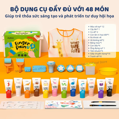 Finger Paint Mideer bộ màu kèm dụng cụ chính hãng an toàn cho bé