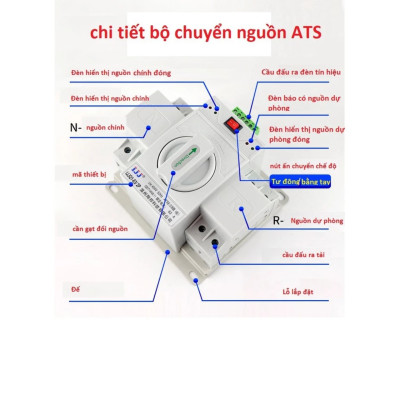Bộ chuyển đổi nguồn tự động ATS 2 pha 100A/220V có gián đoạn <2S