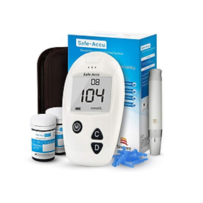 Máy Đo Đường Huyết Sinocare Safe Accu (Gồm 50 Que Và 50 Kim)