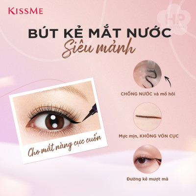Bút Kẻ Mắt Nước Siêu Chống Trôi Nét Siêu Sắc Mãnh Kissme Heroine Make Smooth Liquid Eyeliner Super Keep (Màu Đen)