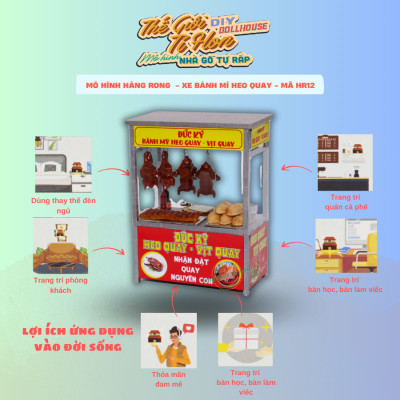 MÔ HÌNH TỰ LẮP RÁP DIY SÀI GÒN THU NHỎ - XE BÁNH MÌ HEO QUAY - HR12