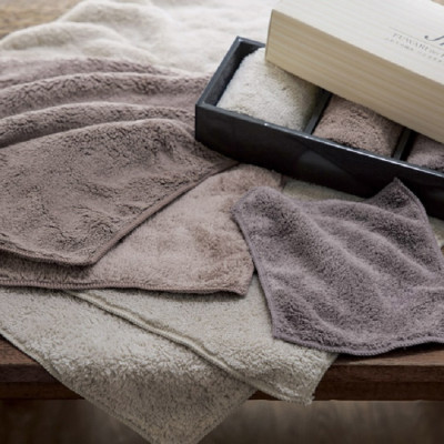 Set 01 khăn spa, 01 khăn tắm & 01 khăn mặt cotton Kuromori - Nội địa Nhật
