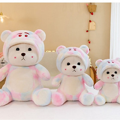 Thú nhồi bông Lena loang đội nón dễ thương - Size từ 50cm đến 80cm - Quà tặng gấu bông Lena họa tiết Galaxy êm mịn.