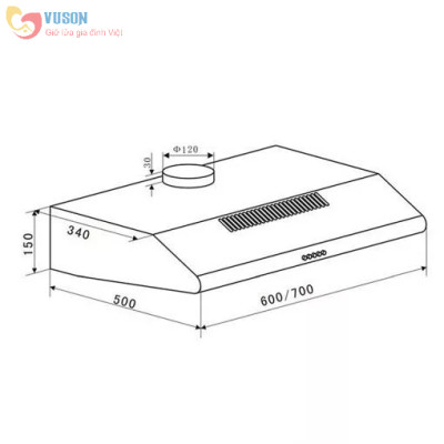 Máy Hút Mùi Eurosun 70K15E - Hàng chính hãng