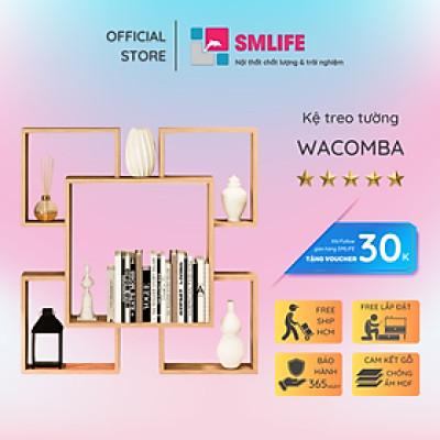 Giá sách đẹp treo tường gỗ MDF SMLIFE Wacomba