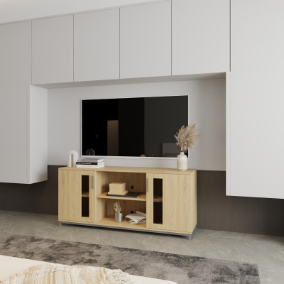 [Happy Home Furniture] LOUIS , Tủ lưu trữ 2 cửa mở - chân sắt , 150cm x 40cm x 66cm ( DxRxC), TCM_032