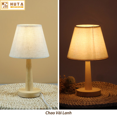 Đèn Ngủ Gỗ HUTA Light For Life G2 Chao Nón Vintage Dễ Thương, Decor Trang Trí Phòng Ngủ, Điều Chỉnh Độ Sáng, Bóng Led Sáng Vàng Tiết Kiệm Điện