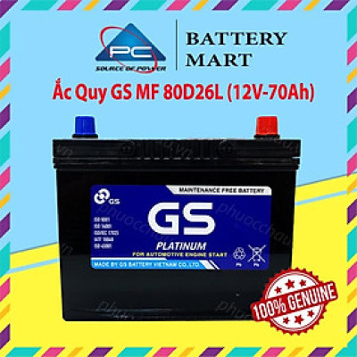 Bình Ắc Quy 12V-70Ah, Ắc Quy Ô Tô GS MF 80D26L/R