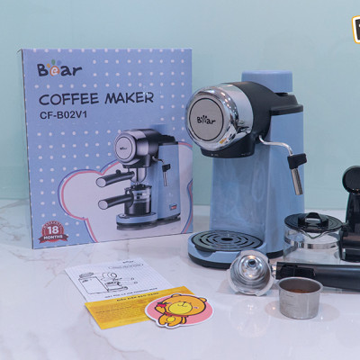 Máy Pha Cà Phê Bear KFJ-A02N1 Pha Nespresso, Americano, Cappuccino Tạo Bọt Sữa Dễ Dàng Có Tạo Bọt Sữa Dung Tích 240 ML Công Suất 800 W - Hàng Chính Hãng