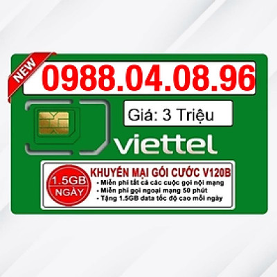 Sim Viettel số đẹp - Hàng chính hãng - 0988.04.08.96