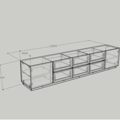[Happy Home Furniture] MACRO, Kệ Tivi nhiều ngăn, 220cm x 40cm x 46cm ( DxRxC)   , KTV_002