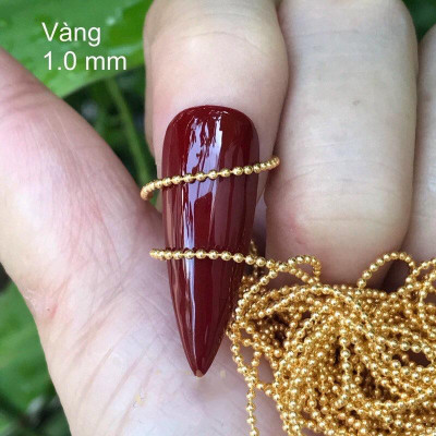 Dây Xích Bi Trang Trí Móng 2 Màu Vàng Bạc Bằng Kim Loại, Tạo Mẫu Móng Sành Điệu Và Nổi Bật Làm Nail Dễ Phối Đá Và Charm Nữ Women
