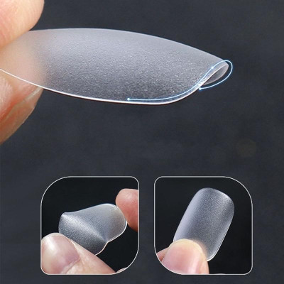 Móng Úp Nhám Trong Form Vuông Ngắn, Form Hạt Na Mỏng, Siêu Nhẹ, Dẻo, Bền Đẹp Hộp Móng Nhám Sẵn Theo Vỉ Làm Nail Tiện Lợi