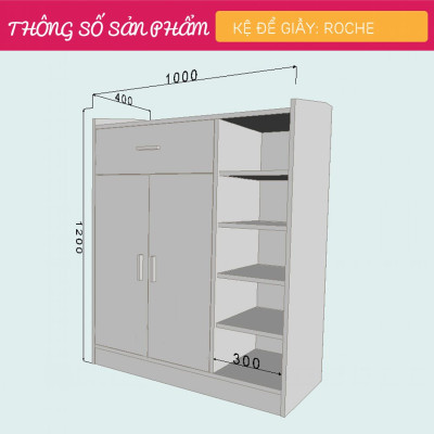 Tủ để giầy đẹp nhỏ gọn tiết kiệm không gian SMLIFE Roche