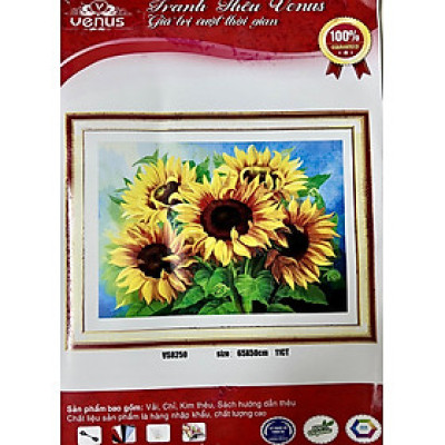 Tranh thêu kín Hoa hướng dương vs8250, kích thước 50 x 65 cm