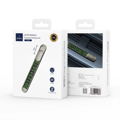 Bảng hiển thị số trên ô tô xe hơi dạ quang hiệu WiWU Lotto Vehicle CH021 - dễ dàng nhìn thấy trong đêm tối, thiết kế kim loại chắc chắn, siêu nhỏ gọn - Hàng nhập khẩu