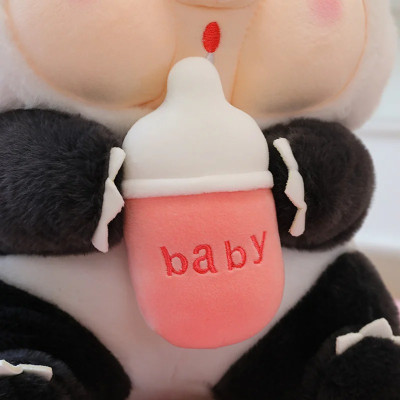 Thú nhồi bông heo cosplay gấu trúc ôm bình sữa - Size từ 25cm đến 85cm - Quà tặng gấu bông heo ôm bình sữa êm mịn cho bé.