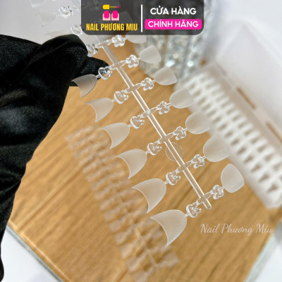 Móng Tip Ngắn Form Bầu Tròn Thang Vuông Trong, Hộp 240 Móng Dẻo Chuẩn Form, Nhựa Cao Cấp, Dễ Sử Dụng Cho Làm Nail Nữ