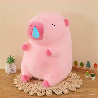 Thú nhồi bông capybara hồng chảy nước mũi đáng yêu - Size từ 35cm đến 45cm - Móc khoá gấu bông Capybara.