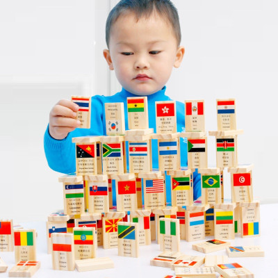 Đồ Chơi Gỗ, Bộ Domino Cờ 100 Quốc Gia Trên Thế Giới, Đồ Chơi Trẻ Em