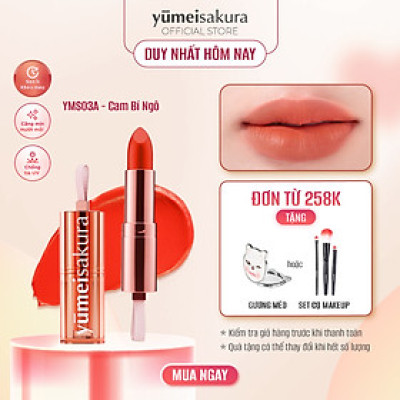 Son Thỏi Lì Mịn Chotto Matte Yumeisakura Cam Bí Ngô Pumpkin Orange Lipstick YMS03A 3.5g