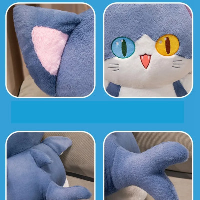 Thú nhồi bông mèo cá mập đáng yêu - Size từ 40cm đến 100cm - Quà tặng gấu bông mắt hai màu lông mịn dễ thương.