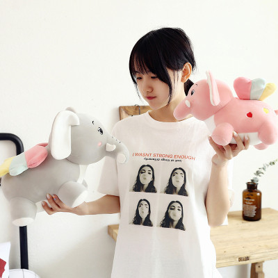 Gấu Bông Voi Cánh Tiên Lưng Tim Dễ Thương Siêu Mềm Mịn (25cm--->40cm) Vải Miniso 4 Chiều Mềm Mại Êm Ái, Hàng Cao Cấp