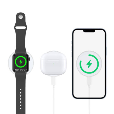 Nhẫn đỡ điện thoại Choetech T603 mag-safe 2 in 1 sạc không dây dùng cho i-p, tai nghe và ap-ple watch (hàng chính hãng)