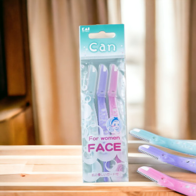 Dao Cạo Lông Mặt Cán Dài Dành Cho Nữ Kai Razor Can Face 017811Q (Set 3 Cây)