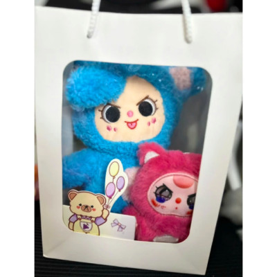 Set hộp quà tặng gấu bông Baby Three đáng yêu - 25cm - Móc khoá baby three 13cm