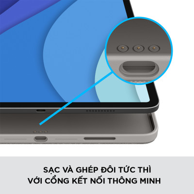Bao da kèm bàn phím Logitech Combo Touch iPad Pro 11 inch gen 1, 2, 3 (2021) - Backlit keys có thể tháo rời, Trackpad siêu nhạy - Hàng chính hãng