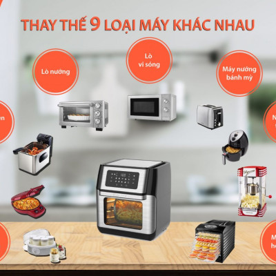 NỒI CHIÊN KHÔNG DẦU KALITE Q10 HÀNG CHÍNH HÃNG - QUÀ TẶNG KÈM BÌNH XỊT DẦU + KẸP GẮP
