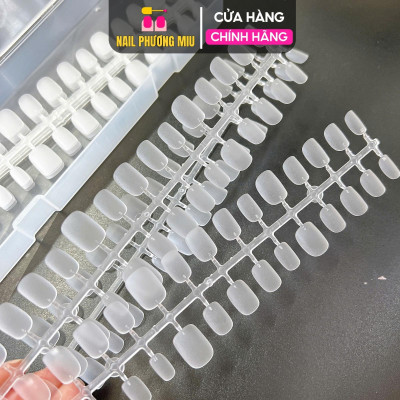 Móng Úp Nhám Trong Form Vuông Ngắn, Form Hạt Na Mỏng, Siêu Nhẹ, Dẻo, Bền Đẹp Hộp Móng Nhám Sẵn Theo Vỉ Làm Nail Tiện Lợi