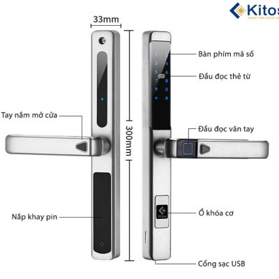 Khóa thông minh cửa nhôm Kitos KT-AL650
