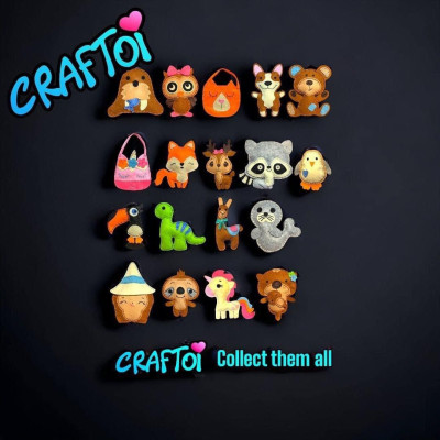 KIM NHỰA Bộ Thủ Công Trẻ Tự Làm Thú Bông 5+ BEAR MISHA Craftoi Felt Sewing toy prepunched holes plastic needle