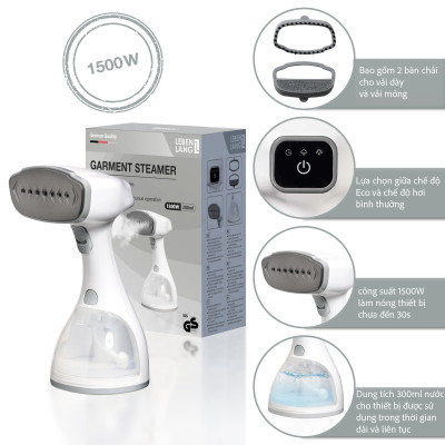 Bàn Là Hơi Nước Cầm Tay Lebenlang LBD528  công suất 1500W - 300ML - Hàng Chính Hãng Bảo Hành 2 Năm