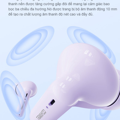 Tai nghe Bluetooth 5.3 TRANYOO T-M26, khử tiếng ồn thông minh, thiết kế đẹp, sang trọng, pin trâu - Hàng chính hãng