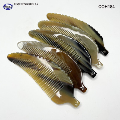 Lược Sừng Hình Lá Bằng Sừng Uốn Lượn Tinh Xảo Xuất Nhật - COH184