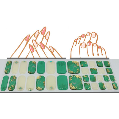 Set 34 Miếng Dán Móng Nhập Khẩu Hàn Quốc Silicon Không Keo Dán Bellaeve